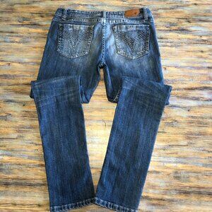 Vigoss Skinny Jeans Low Rise Distressed Blue Womens Size 7